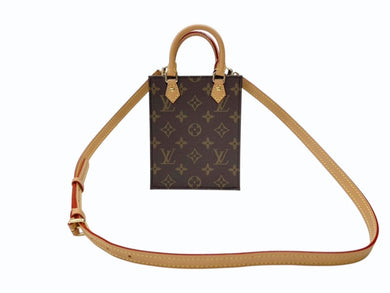 極美品 LOUIS VITTON ルイヴィトン プティットサックプラ ハンドバッグ 2WAY M69442 モノグラム ブラウン ゴールド金具 中古 4b007379