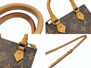 極美品 LOUIS VITTON ルイヴィトン プティットサックプラ ハンドバッグ 2WAY M69442 モノグラム ブラウン ゴールド金具 中古 4b007379