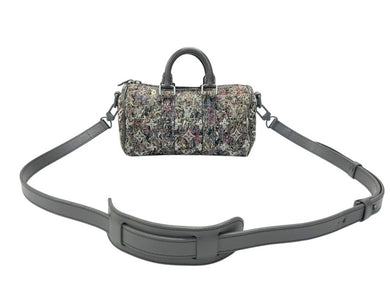 LOUIS VITTON ルイヴィトン キーポルXS LVフェルト M80821 ハンドバッグ ショルダー グレー フェルトレザー 美品 中古 4b007382