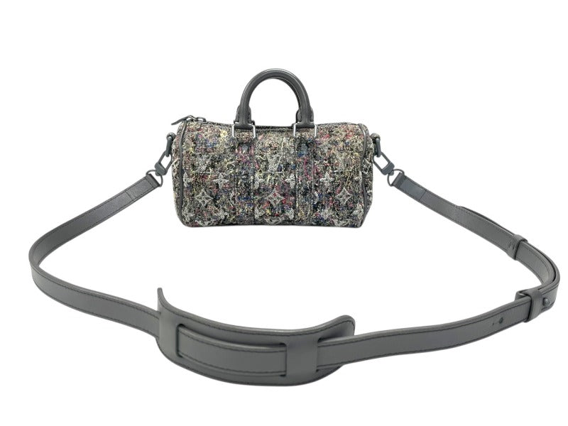 LOUIS VITTON ルイヴィトン キーポルXS LVフェルト M80821 ハンドバッグ ショルダー グレー フェルトレザー 美品 中古 4b007382