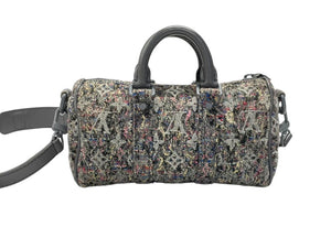 LOUIS VITTON ルイヴィトン キーポルXS LVフェルト M80821 ハンドバッグ ショルダー グレー フェルトレザー 美品 中古 4b007382