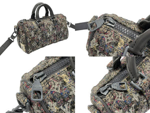 LOUIS VITTON ルイヴィトン キーポルXS LVフェルト M80821 ハンドバッグ ショルダー グレー フェルトレザー 美品 中古 4b007382