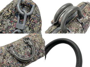 LOUIS VITTON ルイヴィトン キーポルXS LVフェルト M80821 ハンドバッグ ショルダー グレー フェルトレザー 美品 中古 4b007382