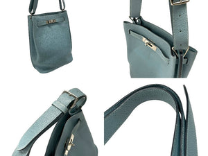 極美品 HERMES エルメス ソーケリー22 ショルダーバッグ □M刻印 トリヨンクレマンス ブルーリン パラジウム金具 中古 4b007385