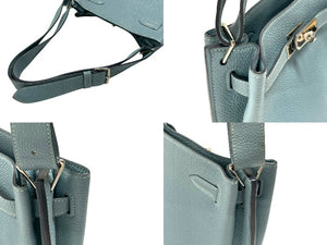 極美品 HERMES エルメス ソーケリー22 ショルダーバッグ □M刻印 トリヨンクレマンス ブルーリン パラジウム金具 中古 4b007385