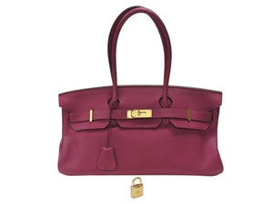 HERMES エルメス ショルダーバーキン ハンドバッグ トリヨンクレマンス トスカ パープル □P刻印 SV金具 2009年 ゴルチェ期 美品 中古 4b007386