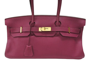 HERMES エルメス ショルダーバーキン ハンドバッグ トリヨンクレマンス トスカ パープル □P刻印 SV金具 2009年 ゴルチェ期 美品 中古 4b007386