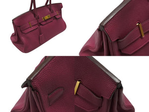 HERMES エルメス ショルダーバーキン ハンドバッグ トリヨンクレマンス トスカ パープル □P刻印 SV金具 2009年 ゴルチェ期 美品 中古 4b007386