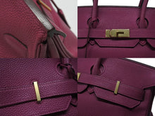 Load image into Gallery viewer, HERMES エルメス ショルダーバーキン ハンドバッグ トリヨンクレマンス トスカ パープル □P刻印 SV金具 2009年 ゴルチェ期 美品 中古 4b007386