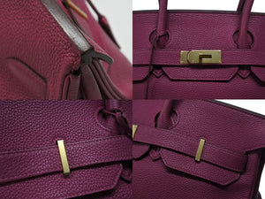 HERMES エルメス ショルダーバーキン ハンドバッグ トリヨンクレマンス トスカ パープル □P刻印 SV金具 2009年 ゴルチェ期 美品 中古 4b007386