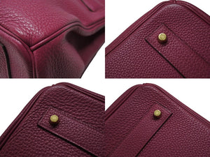 HERMES エルメス ショルダーバーキン ハンドバッグ トリヨンクレマンス トスカ パープル □P刻印 SV金具 2009年 ゴルチェ期 美品 中古 4b007386