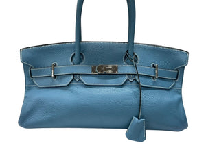 HERMES エルメス ショルダーバーキン ハンドバッグ トリヨンクレマンス ブルージーン □I刻印 SV金具 2005年 ゴルチェ期 美品 中古 4b007387