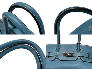 HERMES エルメス ショルダーバーキン ハンドバッグ トリヨンクレマンス ブルージーン □I刻印 SV金具 2005年 ゴルチェ期 美品 中古 4b007387