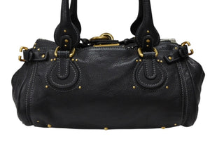 極美品 Chloe クロエ ハンドバッグ パディントン ワンショルダーバッグ ブラック レザー B19FG0 ゴールド金具 中古 4b007388
