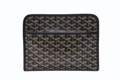 新品同様 GOYARD ゴヤール ジュバンス MM ポーチ クラッチバッグ ブラック PVC レザー JOUVENGMLTY01CL01P 中古 4b007389