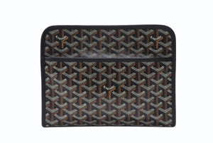 新品同様 GOYARD ゴヤール ジュバンス MM ポーチ クラッチバッグ ブラック PVC レザー JOUVENGMLTY01CL01P 中古 4b007389