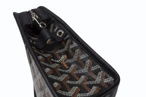新品同様 GOYARD ゴヤール ジュバンス MM ポーチ クラッチバッグ ブラック PVC レザー JOUVENGMLTY01CL01P 中古 4b007389