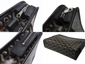 新品同様 GOYARD ゴヤール ジュバンス MM ポーチ クラッチバッグ ブラック PVC レザー JOUVENGMLTY01CL01P 中古 4b007389