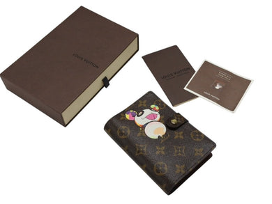 極美品 LOUIS VUITTON ルイヴィトン 手帳カバー アジェンダPM モノグラムパンダ 村上隆 R20011 ブラウン マルチカラー 中古 4b004640