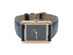 新品同様 Cartier カルティエ タンクルイカルティエ LMサイズ WGTA0091 オニキス ブラック 文字盤 時計 中古 4b007392