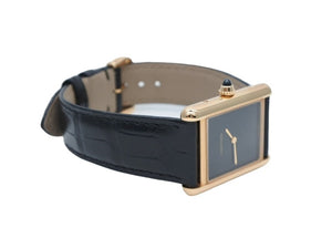 新品同様 Cartier カルティエ タンクルイカルティエ LMサイズ WGTA0091 オニキス ブラック 文字盤 時計 中古 4b007392