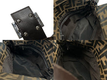 Load image into Gallery viewer, FENDI フェンディ マンマバケット ワンショルダーバッグ ズッカ柄 キャンバス レザー ブラウン シルバー金具 美品 中古 4b007932