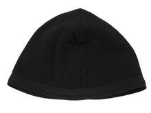 Load image into Gallery viewer, CHROME HEARTS クロムハーツ サーマルニット帽 ビーニー ヴィンダガーロゴ コットン ブラック ホワイト 美品 中古 4b007393