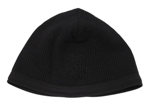 CHROME HEARTS クロムハーツ サーマルニット帽 ビーニー ヴィンダガーロゴ コットン ブラック ホワイト 美品 中古 4b007393