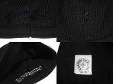Load image into Gallery viewer, CHROME HEARTS クロムハーツ サーマルニット帽 ビーニー ヴィンダガーロゴ コットン ブラック ホワイト 美品 中古 4b007393