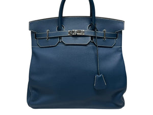 新品同様 HERMES エルメス ハンドバッグ オータクロア40 ブルータラサ ◽︎G刻印 トゴ パラジウム金具 中古 4b007398