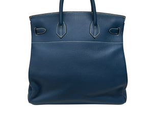 新品同様 HERMES エルメス ハンドバッグ オータクロア40 ブルータラサ ◽︎G刻印 トゴ パラジウム金具 中古 4b007398