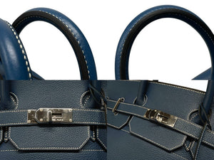 新品同様 HERMES エルメス ハンドバッグ オータクロア40 ブルータラサ ◽︎G刻印 トゴ パラジウム金具 中古 4b007398