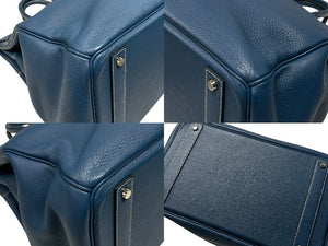 新品同様 HERMES エルメス ハンドバッグ オータクロア40 ブルータラサ ◽︎G刻印 トゴ パラジウム金具 中古 4b007398