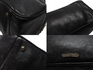 新品同様 CHROME HEARTS クロムハーツ 新型 ジムバッグ ミディアム ハンドバッグ セメタリークロスパッチ 14パッチ ブラック 中古 4b007404