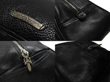 Load image into Gallery viewer, 新品同様 CHROME HEARTS クロムハーツ 新型 ジムバッグ ミディアム ハンドバッグ セメタリークロスパッチ 14パッチ ブラック 中古 4b007404