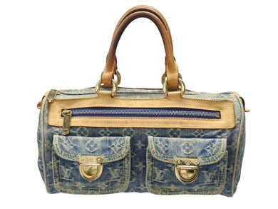 LOUISVUITTON ルイヴィトン ネオスピーディ ハンドバッグ M95019 モノグラム デニム インディゴブルー ゴールド金具 美品 中古 4b007413
