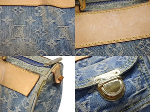 LOUISVUITTON ルイヴィトン ネオスピーディ ハンドバッグ M95019 モノグラム デニム インディゴブルー ゴールド金具 美品 中古 4b007413