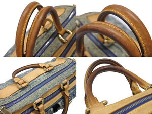 LOUISVUITTON ルイヴィトン ネオスピーディ ハンドバッグ M95019 モノグラム デニム インディゴブルー ゴールド金具 美品 中古 4b007413