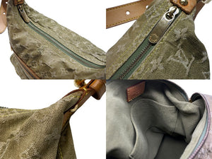LOUIS VUITTON ルイヴィトン バギーGM ショルダーバッグ M95211 モノグラム デニム カーキ ゴールド金具 良品 中古 4b007416