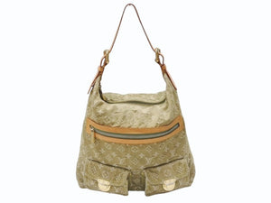 LOUIS VUITTON ルイヴィトン バギーGM ショルダーバッグ M95211 モノグラム デニム カーキ ゴールド金具 良品 中古 4b007416