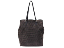 Load image into Gallery viewer, FENDI フェンディ ズッキーノ柄 トートバッグ 8BH067 ブラウン キャンバス レザー シルバー金具 美品 中古 4b007421