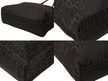 Load image into Gallery viewer, FENDI フェンディ ズッキーノ柄 トートバッグ 8BH067 ブラウン キャンバス レザー シルバー金具 美品 中古 4b007421