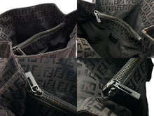 Load image into Gallery viewer, FENDI フェンディ ズッキーノ柄 トートバッグ 8BH067 ブラウン キャンバス レザー シルバー金具 美品 中古 4b007421