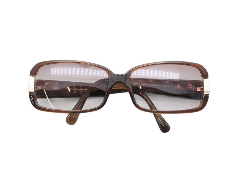 極美品 Givenchy ジバンシー サングラス アイウェア SGV585 ブラウン プラスチック メタル ロゴ金具 中古 4b007429