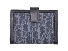 Load image into Gallery viewer, Like new Christian Dior bifold compact wallet in Trotter line, navy, black, and orange, pre-owned, item number 4b007438 