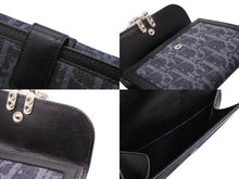 Load image into Gallery viewer, Like new Christian Dior bifold compact wallet in Trotter line, navy, black, and orange, pre-owned, item number 4b007438 