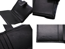 Load image into Gallery viewer, Like new Christian Dior bifold compact wallet in Trotter line, navy, black, and orange, pre-owned, item number 4b007438 