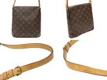 Load image into Gallery viewer, LOUIS VUITTON ルイヴィトン ミュゼットサルサ ロングストラップ ショルダーバッグ モノグラム キャンバス ブラウン PVC ゴールド金具 美品 中古 4b007445