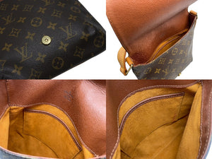 LOUIS VUITTON ルイヴィトン ミュゼットサルサ ロングストラップ ショルダーバッグ モノグラム キャンバス ブラウン PVC ゴールド金具 美品 中古 4b007445