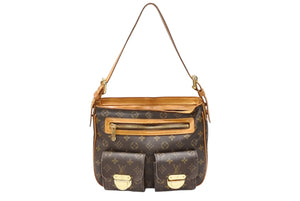 LOUIS VUITTON ルイヴィトン ハドソンGM ワンショルダーバッグ M40045 ブラウン PVC レザー ゴールド金具 良品 中古 4b007446